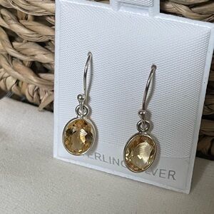 925 Sterling Silver Citrine Earrings! Dainty dangle earrings “VIBES”